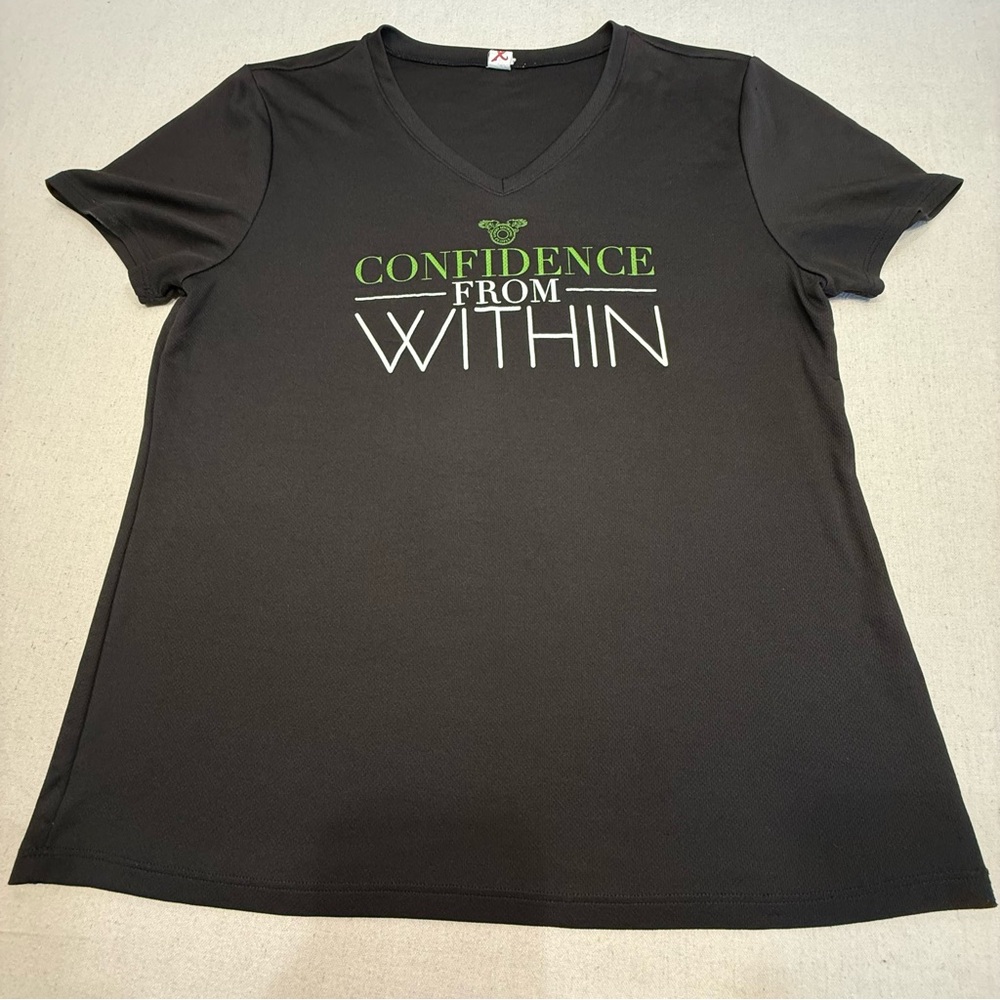 Black V-Neck Shirt - Confidence From Within - Good Looking People - Size 2XL - Picture 2 of 11